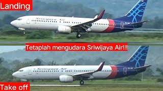 SRIWIJAYA AIR BOEING 737-800 LANDING TAKE OFF DI BANDARA  SULTAN INTERNASIONAL HASANUDDIN MAKASSAR