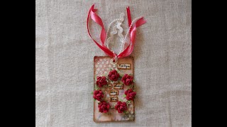 Vintage Mixed Media Tags | How To Create Basic Mixed Media Background | DIY Valentine's Day Gift