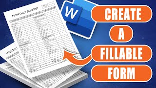 Create this fillable monhtly budget planner form in word