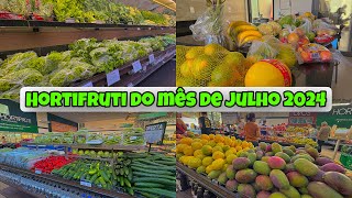 HORTIFRUTI DO MÊS DE JULHO 2024  - MOSTREI VALORES DE TUDO - HORTIFRUTI PARA 6 PESSOAS. 🛒🤑