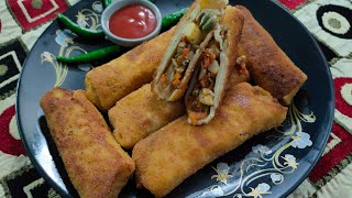 চিকেন  ভেজিটেবল  রোল রেসিপি।।Bangladeshi  fastfood / bakery style  chicken vegetables roll  recipe