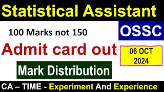 OSSC SA MARKs Distribution #ossc #osscstatisticalassistant