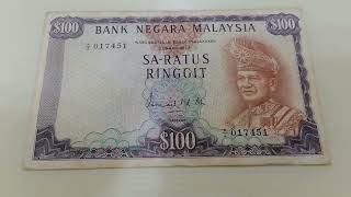 1967-1972 Malaysia 1st Series Sa- Ratus Ringgit A/2 017451