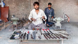 Process of Making Survival Hunting Knife from Rusted Railroad Steel Track