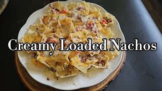 Creamy loaded Nachos| Cheesey veggie Nachos|Loaded Nachos | How to make loaded nachos in 2 min