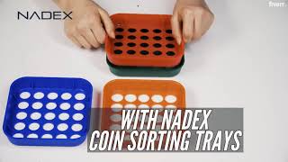 Quick Sort Coin Organizing Trays | Color Coded Sorting Trays for Pennies, Nickels, Dimes, & Quarters