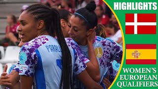 Denmark vs Spain || HIGHLIGHTS || Women's Euro 2025 Qualifiers