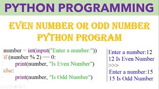 Python Program#Even Number Or Odd Number