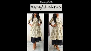 "DIY Yoke Kurti Cutting  & Sewing"#sewingshorts #stalkmycloset #yokekurti #latestkurtidesign #shorts