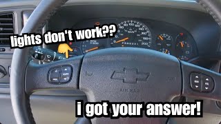 GM steering wheel button lights dont work?