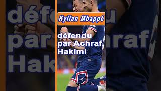 kylian Mbappé défendu par Achraf Hakimi