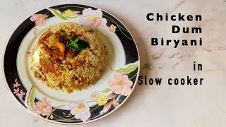 CHICKEN DUM BIRYANI in Slow Cooker || Crock pot Biryani || Malayalam w English subtitles