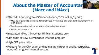 UT Tyler MAcc Information Session 2020