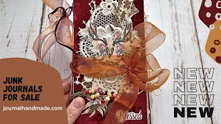 Blessed journal buy Thankful junk book Fall junk journal Handmade OOAK Available for sale NEW 2023