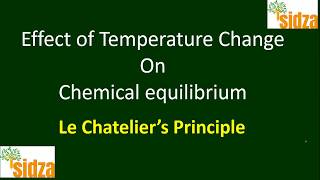 Effect of temperature change on chemical equilibrium