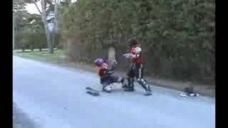 skateboard jousting