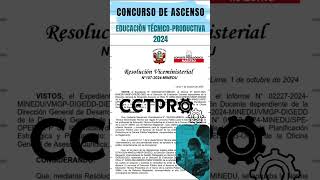 📢😲 ASCENSO DE DOCENTES CETPRO 2024