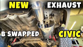 B swapped Civic setup | Yonaka Cat-Back AND Blox Test Pipe