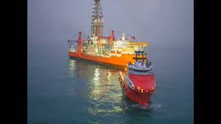 Drill Ship Sea Trial In China.