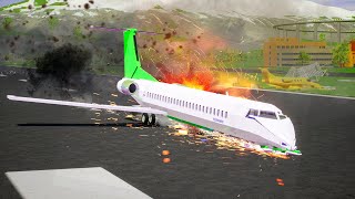 EVERY EMERGENCY LANDING WITH BROKEN LANDING GEAR - Airplane Crash in BRICK RIGS