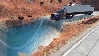 Cars Vs Giant Pit Deep Water – BeamNG Drive