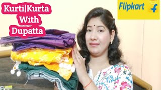 FLIPKART KURTA SET WITH DUPATTA HAUL 🩵flipkart partywear haul 🩵Affordable Flipkart haul #flipkart