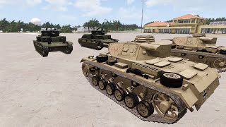 Russian T-28 Tank vs German Panzer III Tank - NPC Battle - ARMA 3