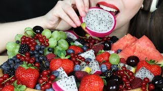 ASMR COLORFUL FRUIT PLATTER (JUICY Eating Sounds) No Talking