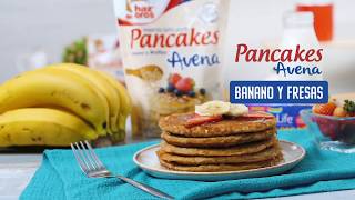 Pancakes Avena Banano y Fresa