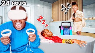 24 HOUR CHALLENGE OVERNIGHT IN OUR BATHROOM!!!