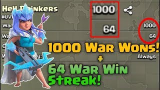 Strange Clan With 1000 War Won and 64 War Win Streak in Clash Of Clans in Hindi 100%Real