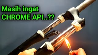 Masih banyak yang belum tau..! Penggunaan tehnik chrome api/bakar di besi yang berkarat