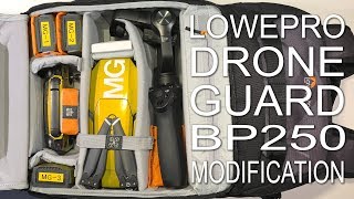 DJI Mavic Pro, Lowepro DroneGuard BP250 (MGBB Modification)