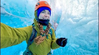 what it's like INSIDE a glacier 🤩🧊 iceland vlog: ice caves, diamond beach, molten lava & hot springs