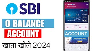 SBI Account Opening Online - Zero Balance | SBI Zero Balance Account Opening Online 2024