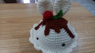 Crochet Cup Cake with Bunny Face.