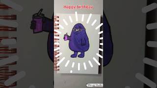 Drawing Grimace for his birthday #grimaceshake #grimace #birthday #art #drawing