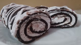 Swiss Roll Recipe/Chocolate swiss roll recipe/How to make chocolate swiss roll/Easy swiss roll/