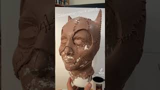 Part 5 of the Catwoman cowl for Halloween!!! Clay sculpt on headcast