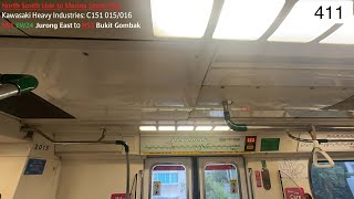 ⁴ᴷ [Post Downroute] SMRT Trains, NSL Train Ride [Jurong East → Bt Gombak] - Kawasaki C151 015/016