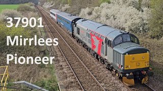 37901 Mirrlees Pioneer 5Q48 26/03/24 passes Ketteringham, Norfolk