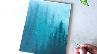 Painting a Misty Forest in Acrylic