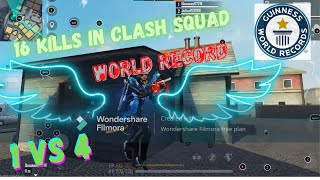 16 Kills in CLASH SQUAD RANK MATCH | 1 Vs 4 Clutch | WORLD RECORD 😱😎 - Survival Freak Gaming | FF