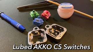 Lubed AKKO CS Switches: Ocean Blue, Matcha Green, Rose Red