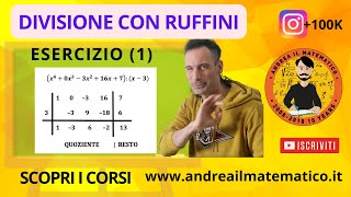 DIVISIONE CON RUFFINI E LA REGOLA DEL RESTO - ESERCIZI (1) - DIVISIONI POLINOMIALI  BASI MATEMATICHE