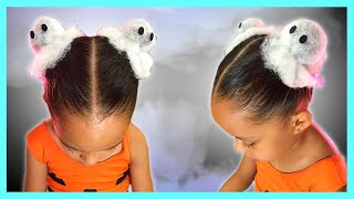 👻 Peinado loco para niña fácil | easy crazy ghost hairstyle for kids