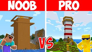 NOOB vs PRO: BEST LIGHTHOUSE BUILD CHALLENGE (Minecraft)