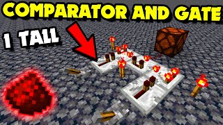 Compact 1 Block Tall Comparator AND Gate (Minecraft Redstone Tutorial)