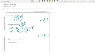 ALGEBRA - Q14 June 2018 1HR