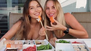 SUSHI mukbang w/ my mom!! 🍣 + q&a